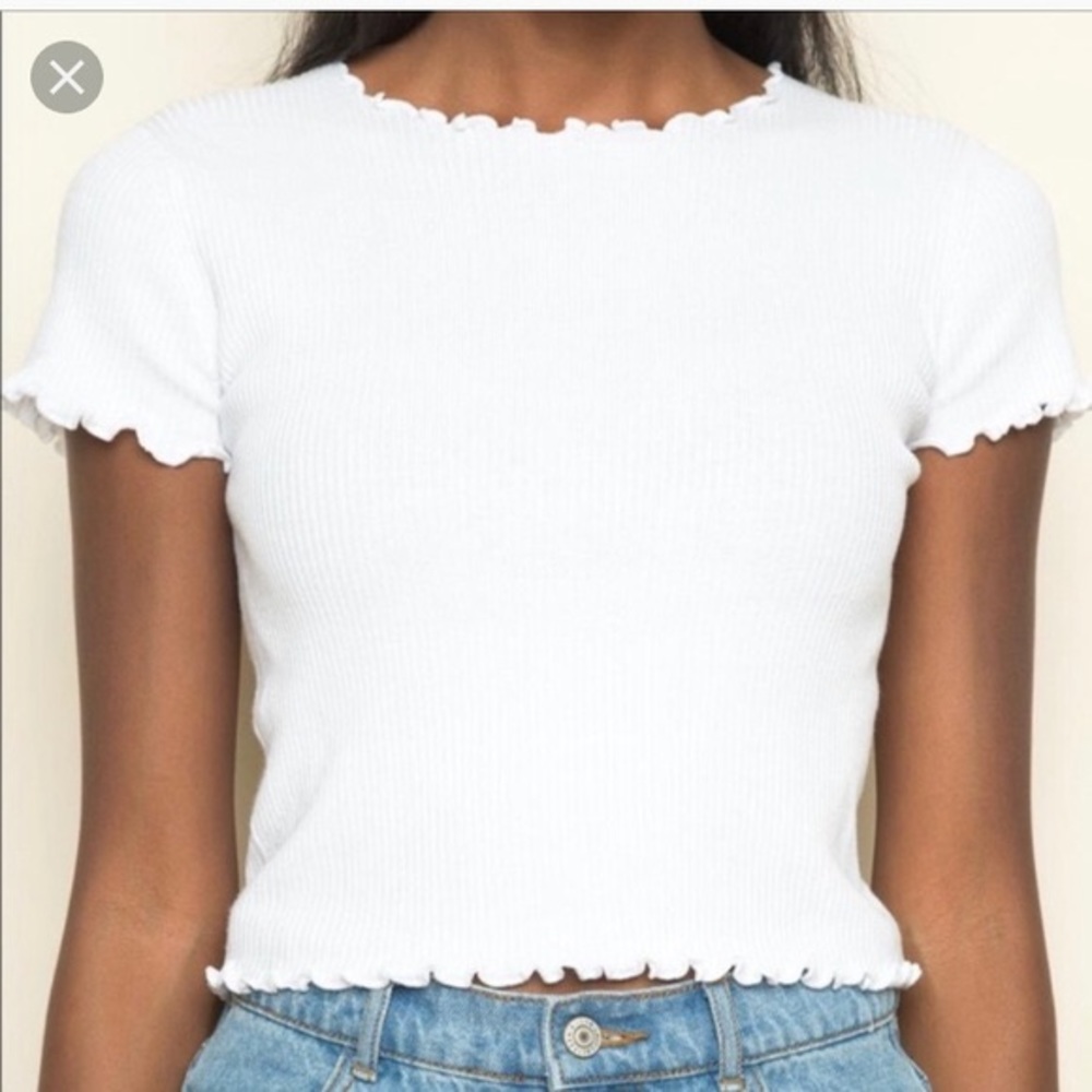 Brand Melville White Ruffle Top - Riane Top